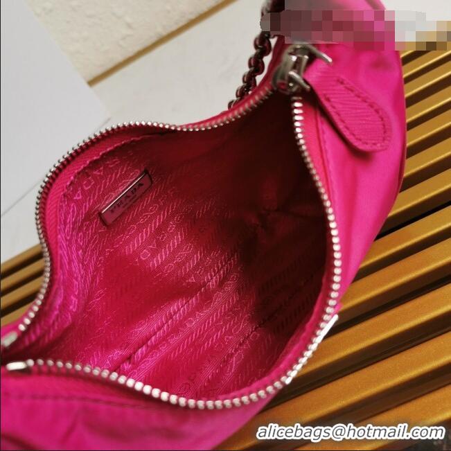 Top Quality Prada Re-Edition 2005 Nylon Shoulder Bag 1BH204 Hot Pink 2021