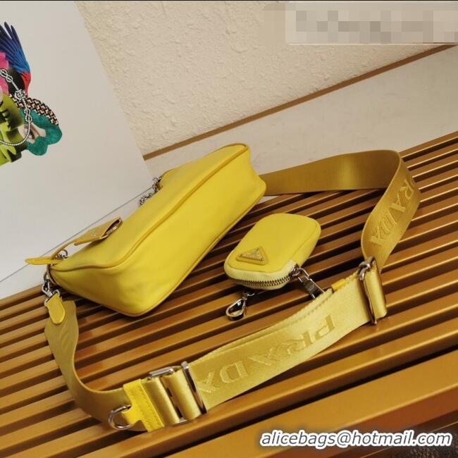 New Product Prada Re-Edition 2005 Nylon Shoulder Bag 1BH204 Yellow 2021