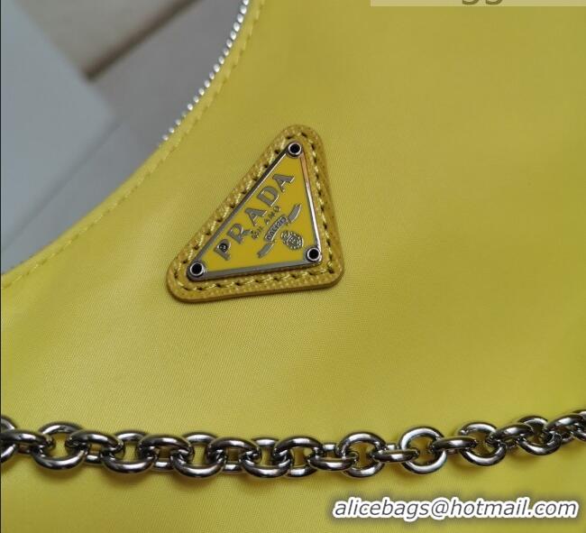 New Product Prada Re-Edition 2005 Nylon Shoulder Bag 1BH204 Yellow 2021