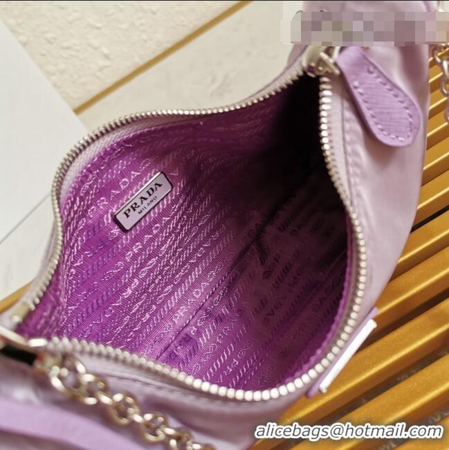 Promotional Prada Re-Edition 2005 Nylon Shoulder Bag 1BH204 Purple 2021