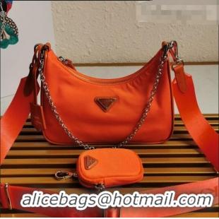 Top Grade Prada Re-Edition 2005 Nylon Shoulder Bag 1BH204 Orange 2021