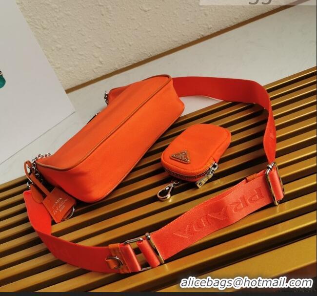 Top Grade Prada Re-Edition 2005 Nylon Shoulder Bag 1BH204 Orange 2021