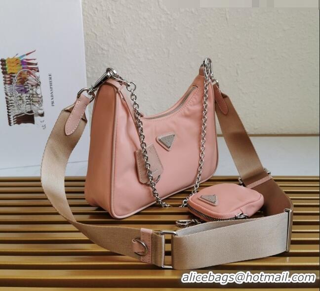 Classic Prada Re-Edition 2005 Nylon Shoulder Bag 1BH204 Pink 2021