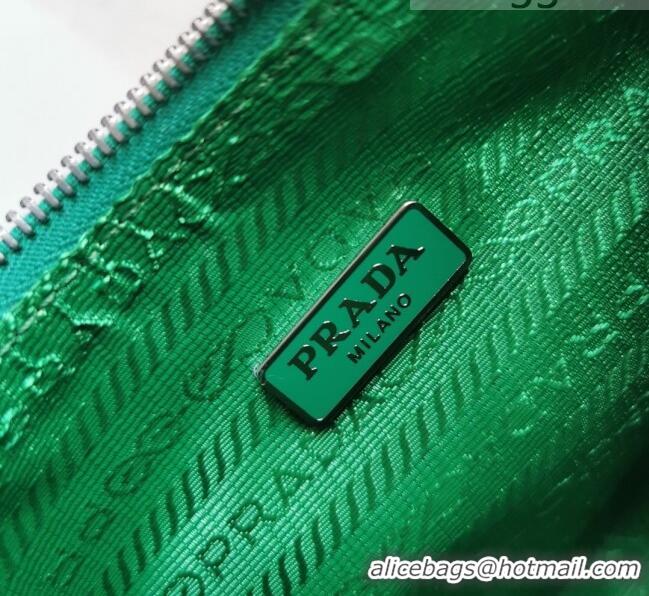 Super Quality Prada Re-Edition 2005 Nylon and Crocodile Leather Hobo Bag 1BC204 Green 2021 