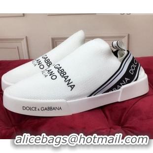 Custom Dolce&Gabbana DG Knit Slip-on Sneakers 060529 White