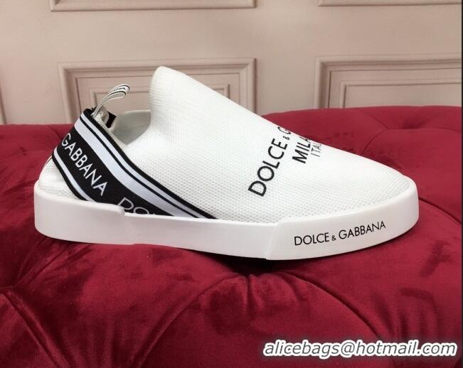 Custom Dolce&Gabbana DG Knit Slip-on Sneakers 060529 White