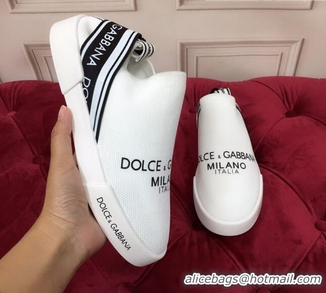 Custom Dolce&Gabbana DG Knit Slip-on Sneakers 060529 White