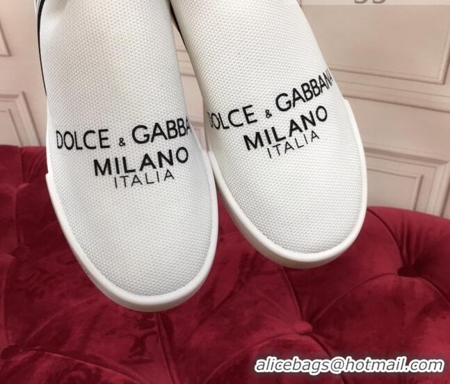 Custom Dolce&Gabbana DG Knit Slip-on Sneakers 060529 White