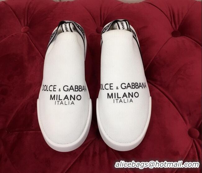 Custom Dolce&Gabbana DG Knit Slip-on Sneakers 060529 White