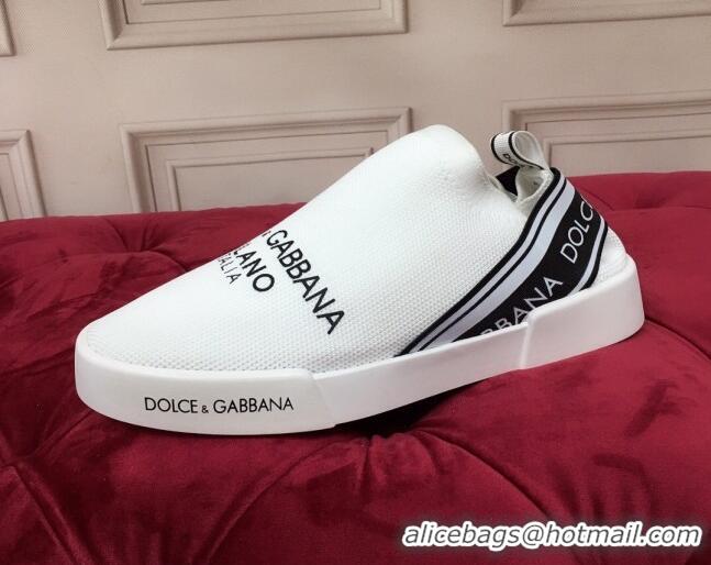 Custom Dolce&Gabbana DG Knit Slip-on Sneakers 060529 White