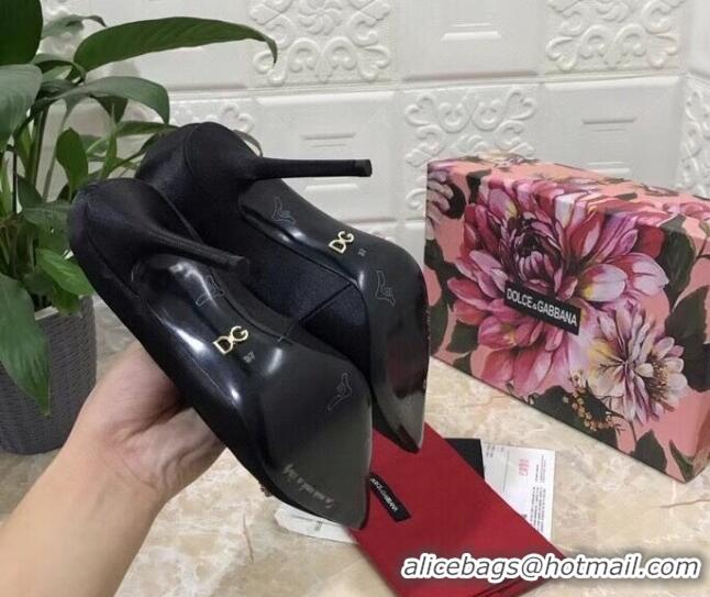 Good Product Dolce&Gabbana DG Silk Crystal Bow Pumps 10.5cm 060842 Black 2021