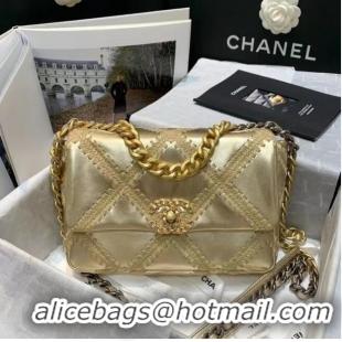 Fashion Discount Chanel 19 flap bag AS1160 Gold