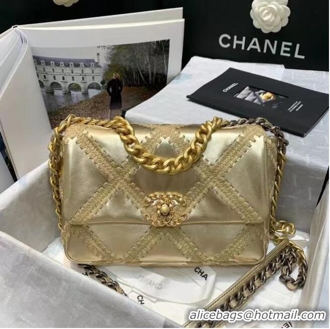 Fashion Discount Chanel 19 flap bag AS1160 Gold