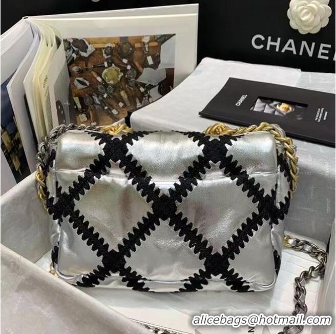 Fashion Inexpensive Chanel 19 flap bag AS1160 Silver & Black