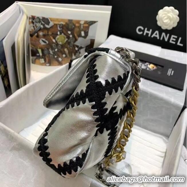 Fashion Inexpensive Chanel 19 flap bag AS1160 Silver & Black