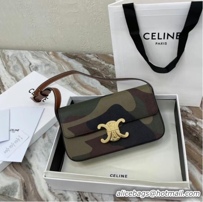 Good Product Celine TRIOMPHE SHOULDER BAG IN TRIOMPHE CANVAS AND CALFSKIN 194143