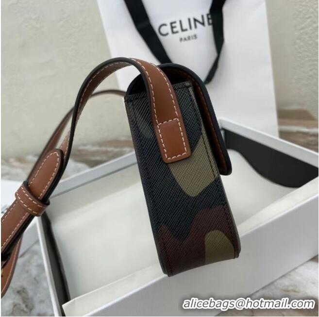 Good Product Celine TRIOMPHE SHOULDER BAG IN TRIOMPHE CANVAS AND CALFSKIN 194143