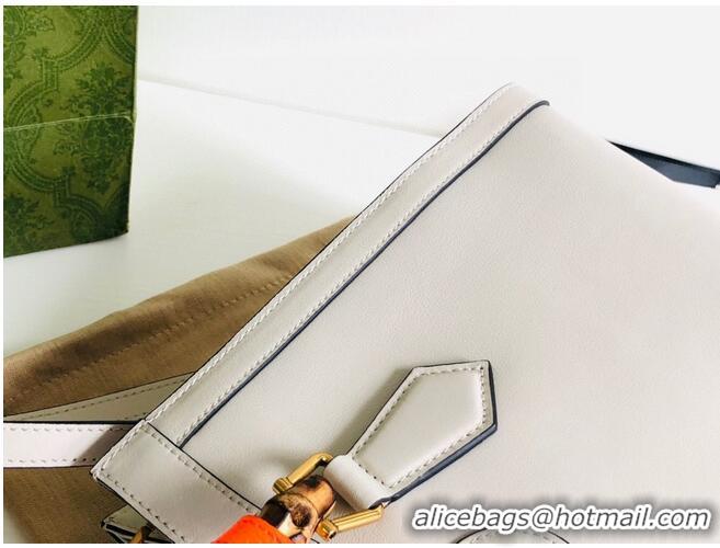 Grade Quality Gucci Diana GG Bamboo Top Handle Original Leather Bag 660195 White