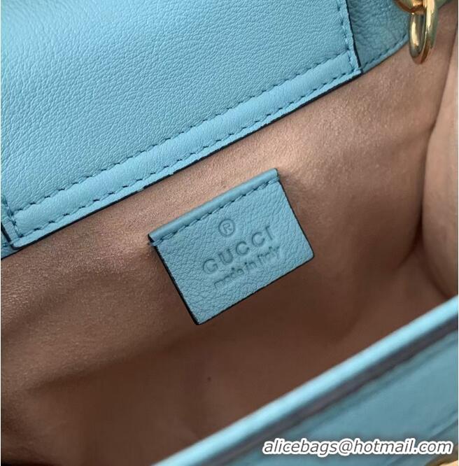 Discount Gucci Diana GG Bamboo Top Handle Original Leather Bag 660195 655661 Light Blue