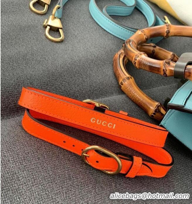 Discount Gucci Diana GG Bamboo Top Handle Original Leather Bag 660195 655661 Light Blue