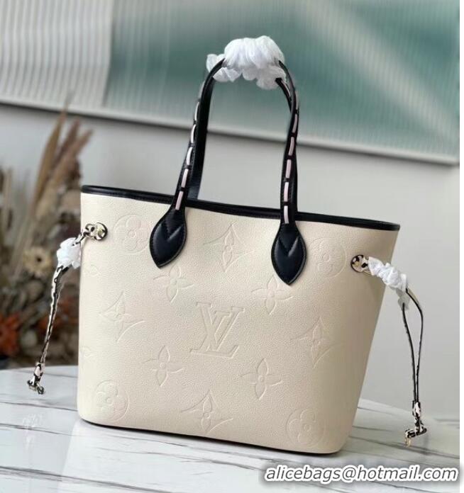 New Fashion Louis Vuitton Monogram Empreinte NEVERFULL MM M58525 Cream