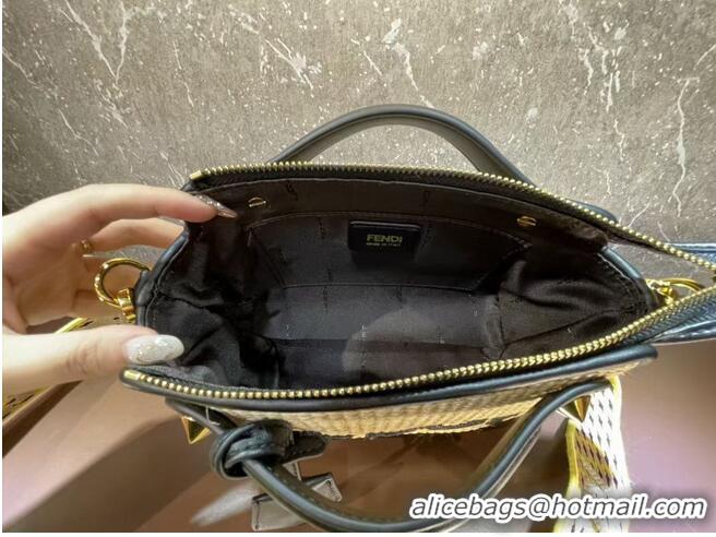 Spot Bulk FENDI Braided Straw Bag F1578 Black