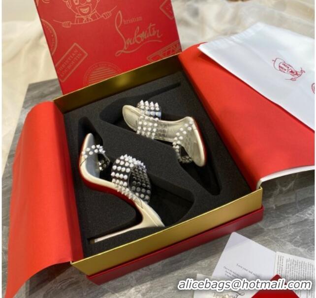 Pretty Style Christian Louboutin Stud Transparent Sandals 10cm 042822 White 2021