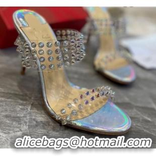 Popular Style Christian Louboutin Stud Transparent Sandals 10cm 042822 Iridescent 2021