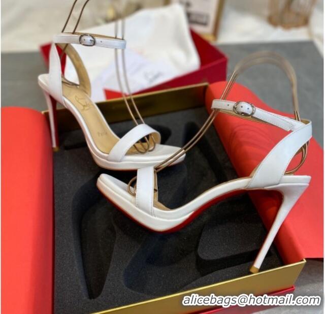 Lowest Price Christian Louboutin Calfskin Sandals 10cm 070582 White 2021