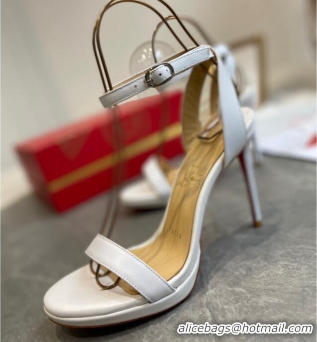 Lowest Price Christian Louboutin Calfskin Sandals 10cm 070582 White 2021