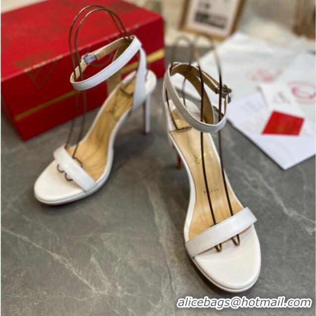 Lowest Price Christian Louboutin Calfskin Sandals 10cm 070582 White 2021