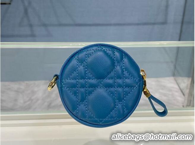 Cheapest DETACHABLE DIOR CARO ROUND COIN PURSE S5035U BLUE