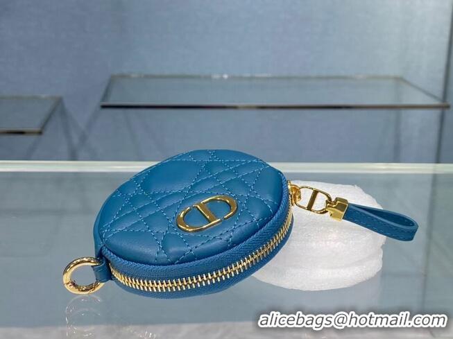 Cheapest DETACHABLE DIOR CARO ROUND COIN PURSE S5035U BLUE