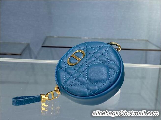 Cheapest DETACHABLE DIOR CARO ROUND COIN PURSE S5035U BLUE