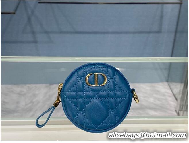 Cheapest DETACHABLE DIOR CARO ROUND COIN PURSE S5035U BLUE