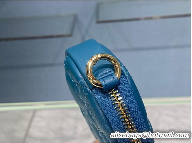 Cheapest DETACHABLE DIOR CARO ROUND COIN PURSE S5035U BLUE