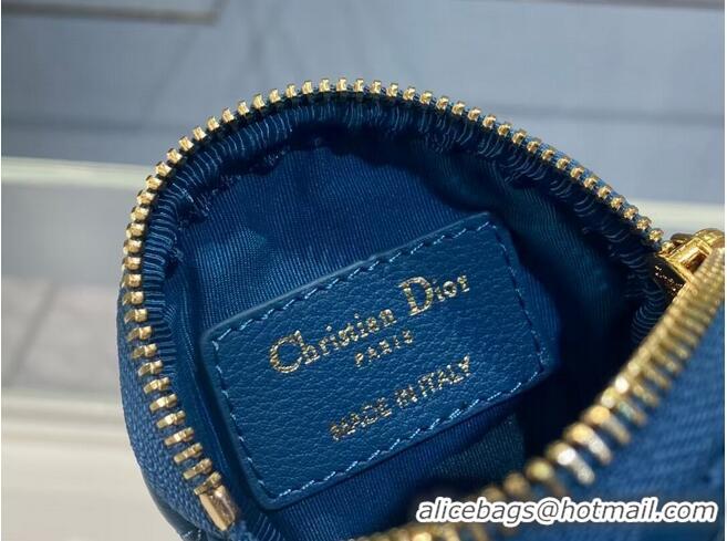 Cheapest DETACHABLE DIOR CARO ROUND COIN PURSE S5035U BLUE