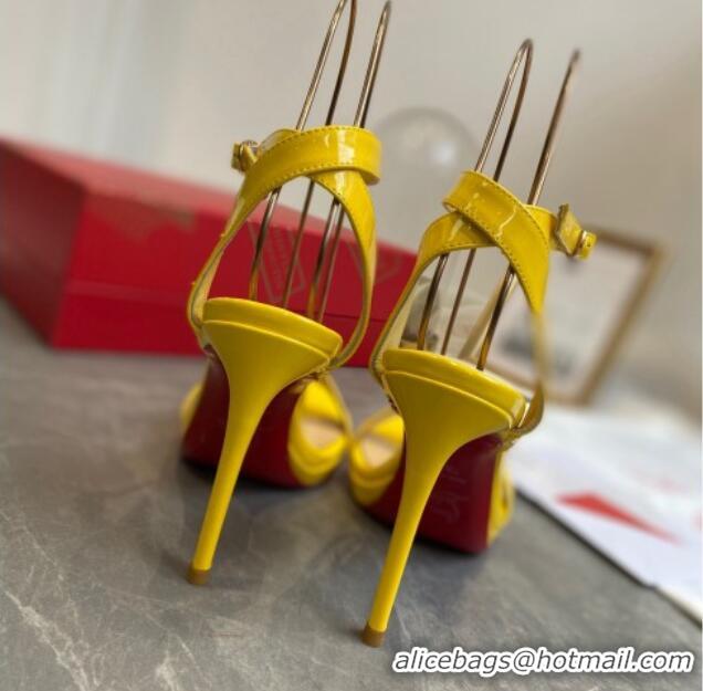 Top Design Christian Louboutin Calfskin Sandals 10cm 070582 Yellow 2021