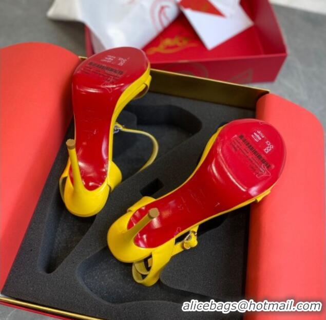 Top Design Christian Louboutin Calfskin Sandals 10cm 070582 Yellow 2021