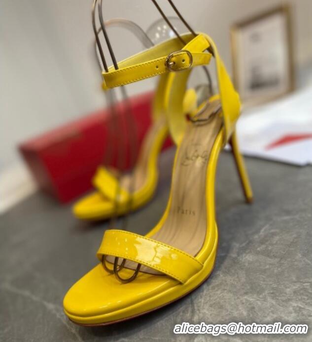 Top Design Christian Louboutin Calfskin Sandals 10cm 070582 Yellow 2021