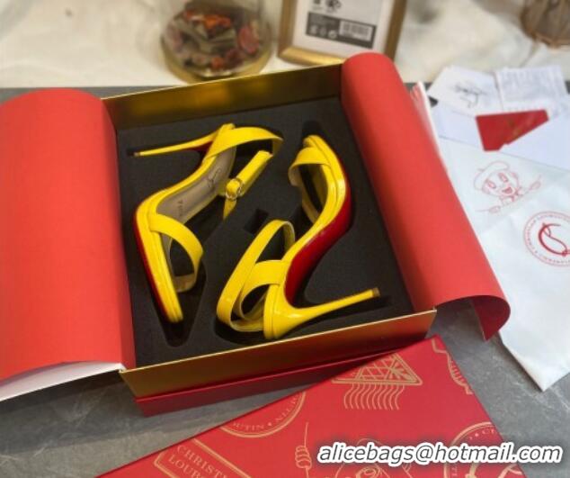 Top Design Christian Louboutin Calfskin Sandals 10cm 070582 Yellow 2021