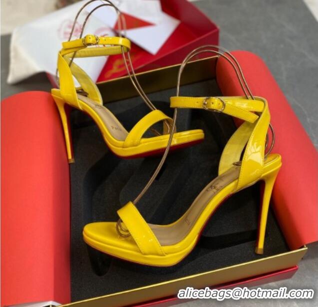 Top Design Christian Louboutin Calfskin Sandals 10cm 070582 Yellow 2021