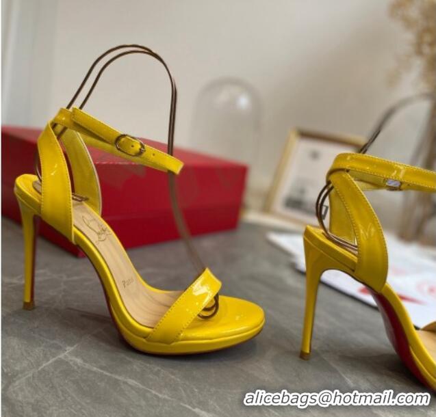 Top Design Christian Louboutin Calfskin Sandals 10cm 070582 Yellow 2021