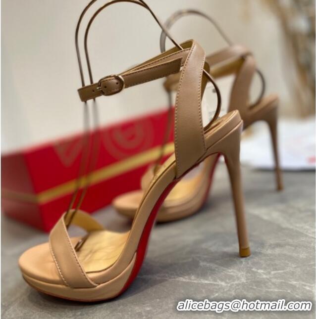 Most Popular Christian Louboutin Calfskin Sandals 10cm 070582 Nude 2021