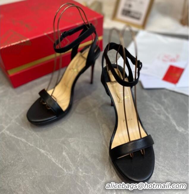 Unique Style Christian Louboutin Calfskin Sandals 10cm 070582 Black 2021