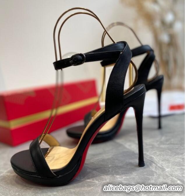 Unique Style Christian Louboutin Calfskin Sandals 10cm 070582 Black 2021