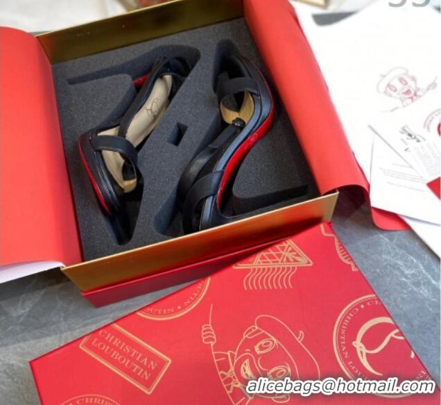 Unique Style Christian Louboutin Calfskin Sandals 10cm 070582 Black 2021