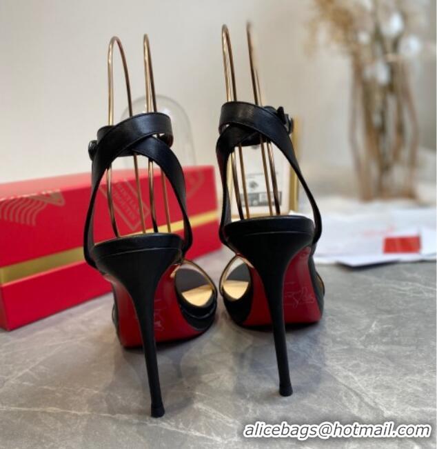 Unique Style Christian Louboutin Calfskin Sandals 10cm 070582 Black 2021