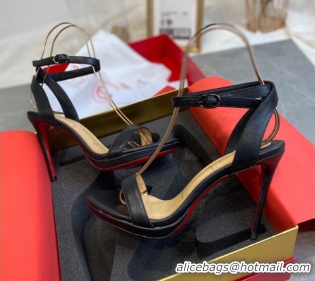 Unique Style Christian Louboutin Calfskin Sandals 10cm 070582 Black 2021