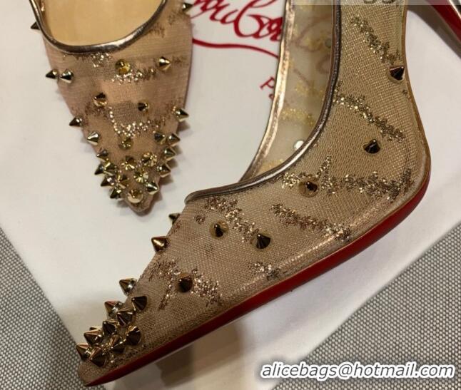 Grade Quality Christian Louboutin Stud Mesh 8.5cm Pumps 070589 2021